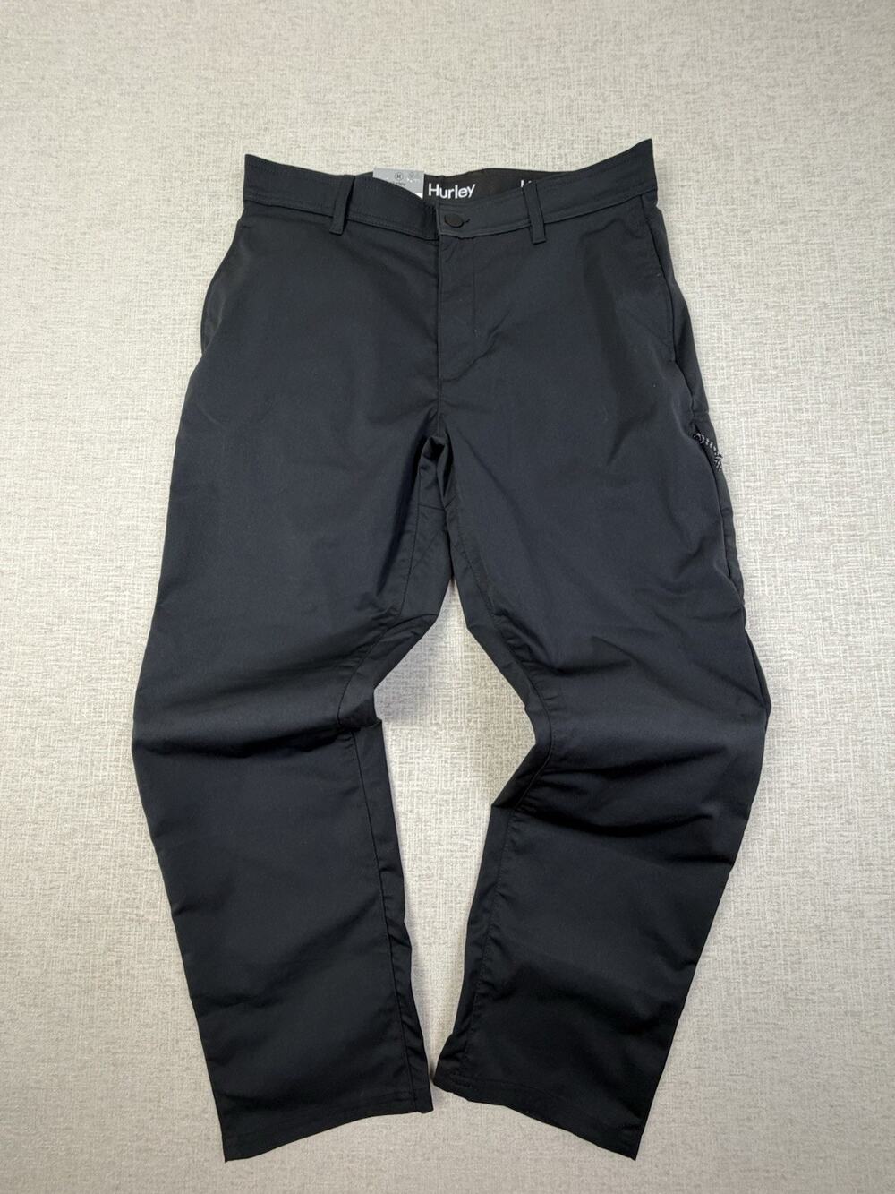Hurley Jet Set Tech Pants Men’s 36x30 Black Stretch Golf Travel Chino